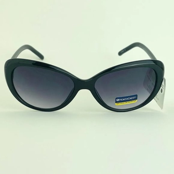 SG00782 NorthCrest Women Sunglasses Black Gradient w/ Gold Design, 100% UVA/UVB - Picture 1 of 8